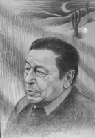 Retrato a lápiz de don Ata. Según Hugo Argañaraz (Cerro Colorado, Córdoba) fue realizado por un amigo suyo, catamarqueño de apellido Rodríguez, en 1996.