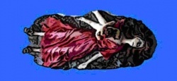 Una curiosa imagen de Deolinda Correa, realizada en caucho
