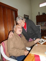 Con su compañera de vida, Mirta Delia Cassucio, en Cura Brochero el 24 de junio de 2016 (Foto: Ricardo L. Acebal)