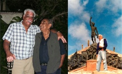 Con el charanguista Jaime Torres y en Humahuaca (Jujuy) al pie del Monumento a la Independencia Americana. 