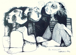 "La discusión" Tinta de Jorge Mattalía.