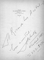 El autógrafo de don Ata en uno de los ejemplares de la primera edición de "El Canto del Viento"