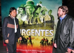 Evo Morales, presidente de Bolivia y el realizador Jorge Sanjinés.