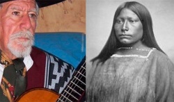 Víctor de hoy y mujer charrúa inmemorial