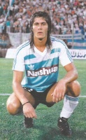 Hugo Lamadrid en Racing-Nacional de Montevideo, partido de vuelta por la final de la Recopa Sudamericana (enero 1989) (Foto y epígrafe Insert 1)