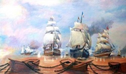 La flota anglofrancesa, la más poderosa en el mundo de 1845, intentó instalar la libre navegación del río Paraná. Como si el Támesis o el Sena de aquellos tiempos y de ahora pudieran navegarse libremente con buques de cualquier bandera.