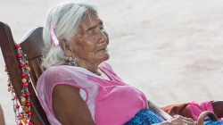 Rosa Grilo, la última sobreviviente de la masacre de Napalpí, en su casa de Colonia Aborigen, Chaco, en 2018.
