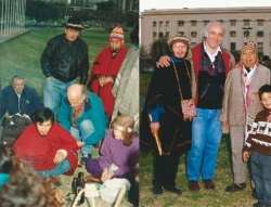 Una de las ceremonias del año 2005 en Plaza Grecia fue encabezada por el anciano maya Cirilo Pérez Oxlaj.