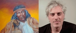 "Alenk Retrato de un tehuelche", óleo sobre tela de María Cristina Misiunas y Pedro Patzer, poeta y escritor. 