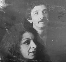 Melania e Hicho en la contratapa del disco larga duración "Dúo Herencia"